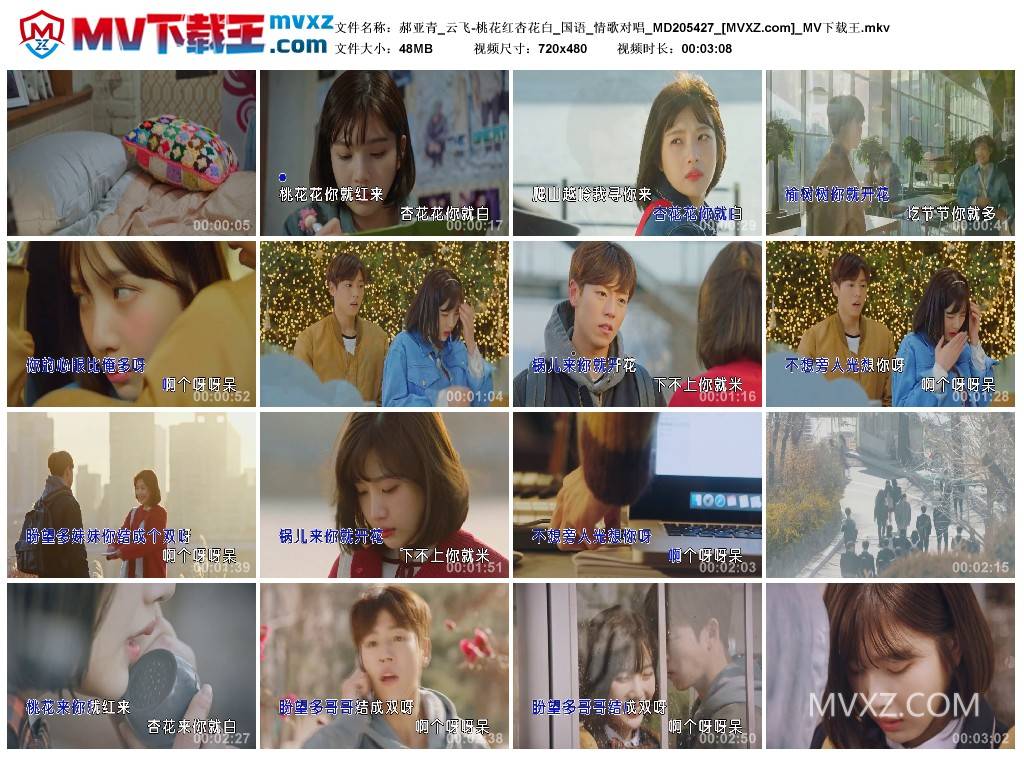 郝亚青_云飞-桃花红杏花白_国语_情歌对唱_MD205427